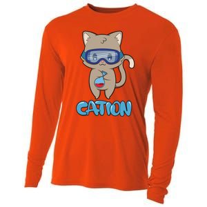 Cation Cute Science Cat Pawsitive Elet Chemistry Teacher Gift Cooling Performance Long Sleeve Crew