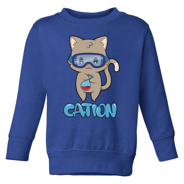 Cation Cute Science Cat Pawsitive Elet Chemistry Teacher Gift Toddler Sweatshirt