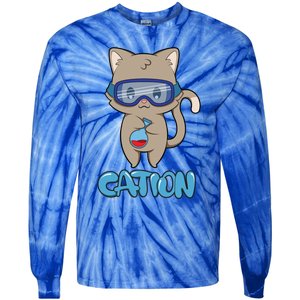 Cation Cute Science Cat Pawsitive Elet Chemistry Teacher Gift Tie-Dye Long Sleeve Shirt