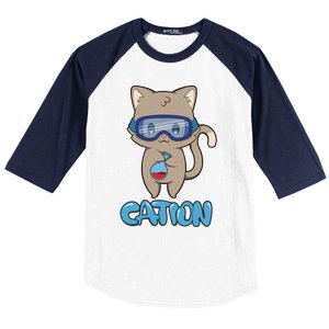 Cation Cute Science Cat Pawsitive Elet Chemistry Teacher Gift Baseball Sleeve Shirt