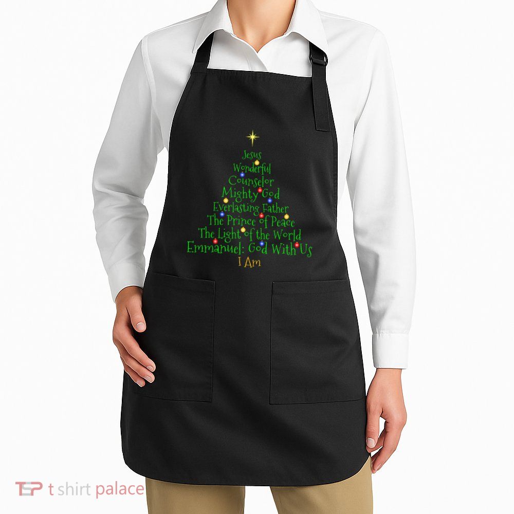 Christian Christmas S Bible Names Of Jesus Tree Shaped Apron