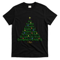 Christian Christmas S Bible Names Of Jesus Tree Shaped T-Shirt