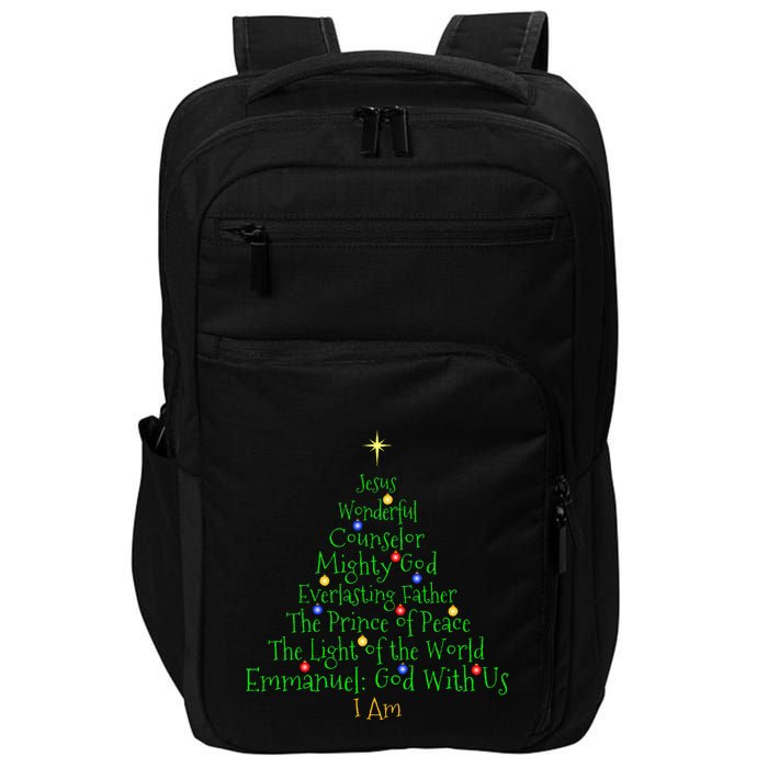 Christian Christmas S Bible Names Of Jesus Tree Shaped Impact Tech Backpack