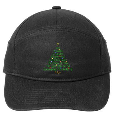Christian Christmas S Bible Names Of Jesus Tree Shaped 7-Panel Snapback Hat