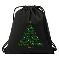 Christian Christmas S Bible Names Of Jesus Tree Shaped Drawstring Bag
