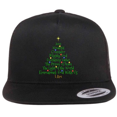Christian Christmas S Bible Names Of Jesus Tree Shaped Flatbill Hat