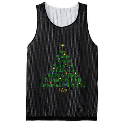 Christian Christmas S Bible Names Of Jesus Tree Shaped Mesh Reversible Basketball Jersey Tank