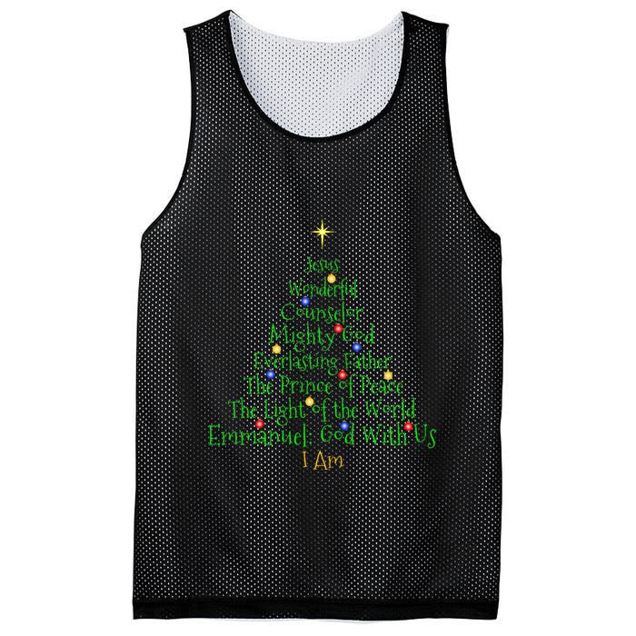Christian Christmas S Bible Names Of Jesus Tree Shaped Mesh Reversible Basketball Jersey Tank