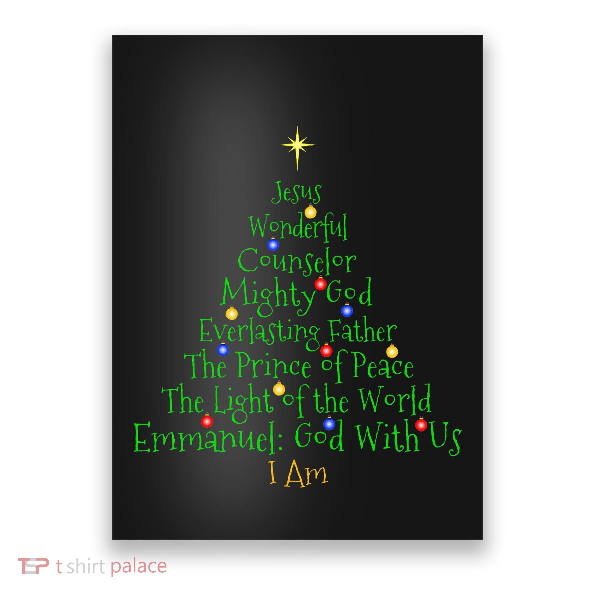 Christian Christmas S Bible Names Of Jesus Tree Shaped Poster