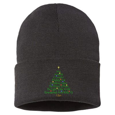 Christian Christmas S Bible Names Of Jesus Tree Shaped Sustainable Knit Beanie
