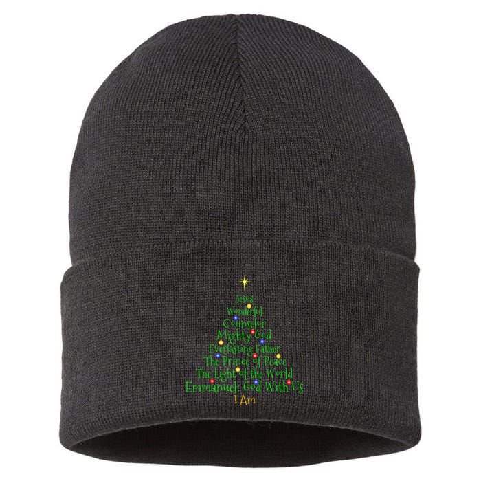 Christian Christmas S Bible Names Of Jesus Tree Shaped Sustainable Knit Beanie