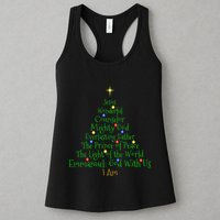 Christian Christmas S Bible Names Of Jesus Tree Shaped Womens Tank Top