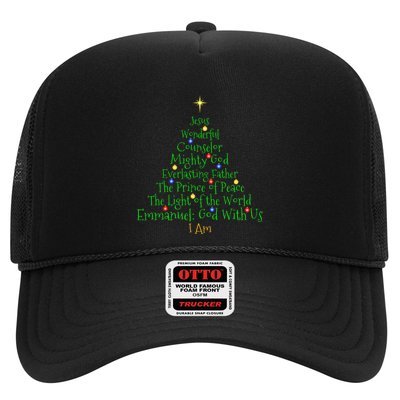 Christian Christmas S Bible Names Of Jesus Tree Shaped Trucker Hat
