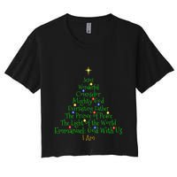 Christian Christmas S Bible Names Of Jesus Tree Shaped Crop Top