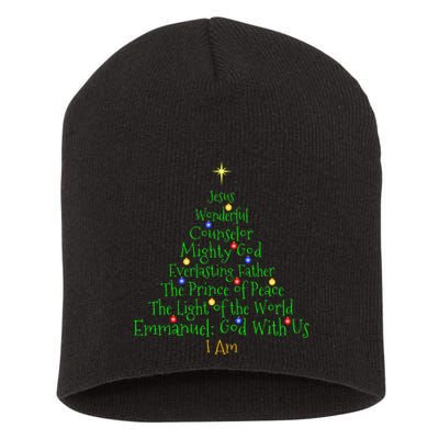 Christian Christmas S Bible Names Of Jesus Tree Shaped Short Acrylic Beanie