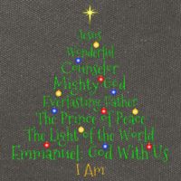 Christian Christmas S Bible Names Of Jesus Tree Shaped Cotton Canvas Backpack
