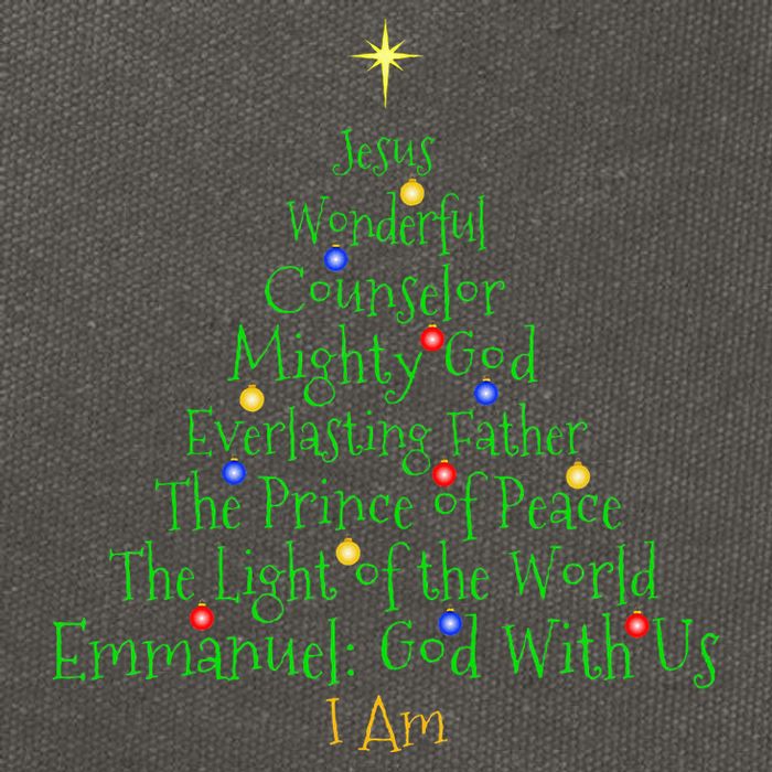 Christian Christmas S Bible Names Of Jesus Tree Shaped Cotton Canvas Backpack