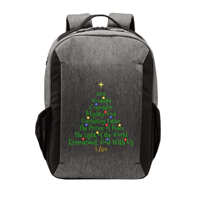 Christian Christmas S Bible Names Of Jesus Tree Shaped Vector Backpack