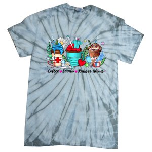 Christmas Coffee Scrubs Rubber Gloves Funny Xmas Nurse Great Gift Tie-Dye T-Shirt