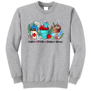 Christmas Coffee Scrubs Rubber Gloves Funny Xmas Nurse Great Gift Tall Sweatshirt