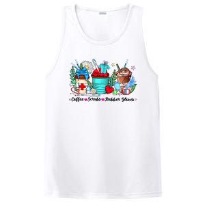 Christmas Coffee Scrubs Rubber Gloves Funny Xmas Nurse Great Gift PosiCharge Competitor Tank