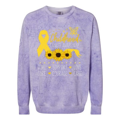 Childhood Cancer Support Family Childhood Cancer Awareness Colorblast Crewneck Sweatshirt