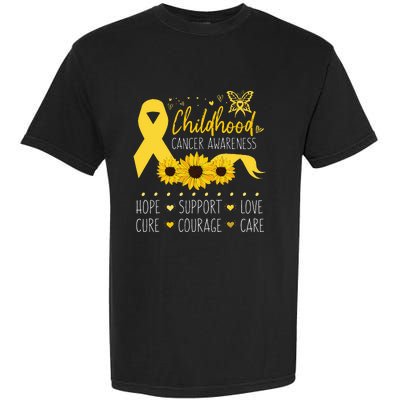 Childhood Cancer Support Family Childhood Cancer Awareness Garment-Dyed Heavyweight T-Shirt