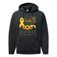 Childhood Cancer Support Family Childhood Cancer Awareness Performance Fleece Hoodie