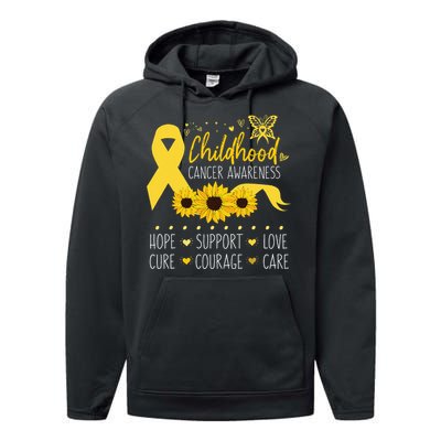 Childhood Cancer Support Family Childhood Cancer Awareness Performance Fleece Hoodie