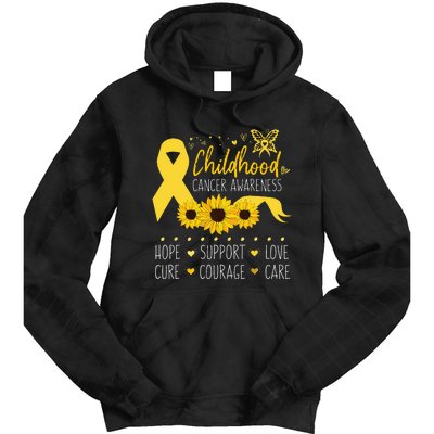 Childhood Cancer Support Family Childhood Cancer Awareness Tie Dye Hoodie