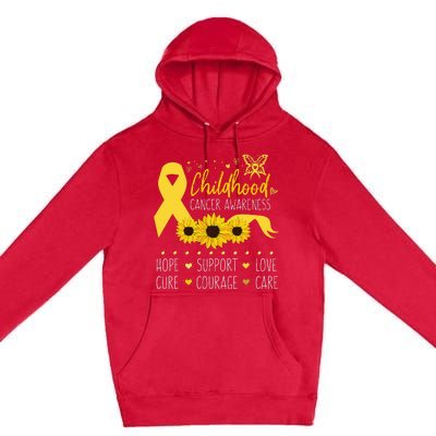 Childhood Cancer Support Family Childhood Cancer Awareness Premium Pullover Hoodie