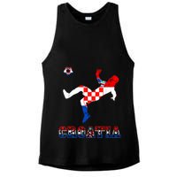 Croatia Croatian Soccer Player Croatian Pride Croatian Flag Ladies PosiCharge Tri-Blend Wicking Tank