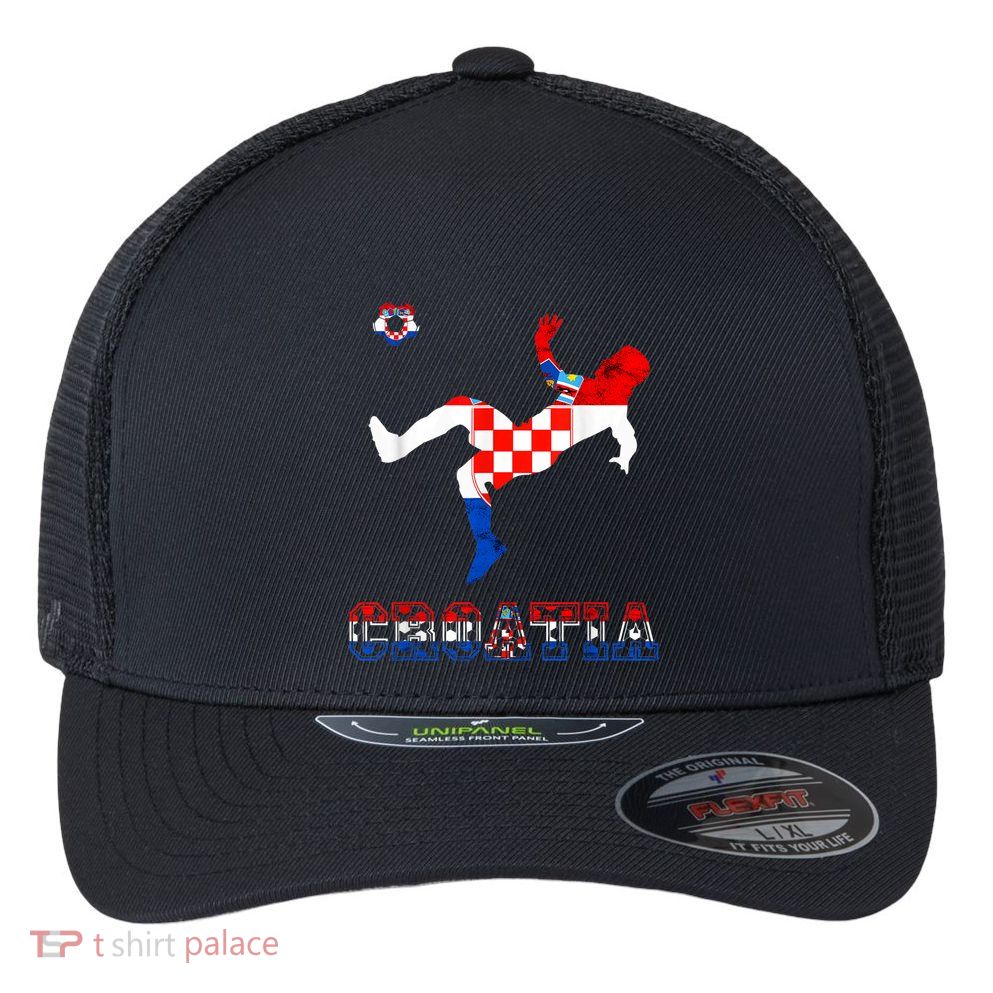 Croatia Croatian Soccer Player Croatian Pride Croatian Flag Flexfit Unipanel Trucker Cap