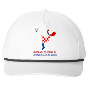 Croatia Croatian Soccer Player Croatian Pride Croatian Flag Snapback Five-Panel Rope Hat