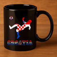 Croatia Croatian Soccer Player Croatian Pride Croatian Flag 11oz C Handle Ceramic Mug