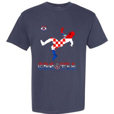 Croatia Croatian Soccer Player Croatian Pride Croatian Flag Garment-Dyed Heavyweight T-Shirt