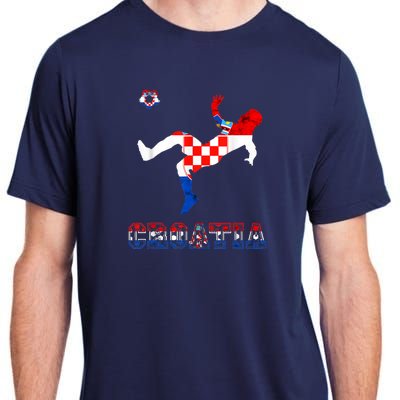 Croatia Croatian Soccer Player Croatian Pride Croatian Flag Adult ChromaSoft Performance T-Shirt