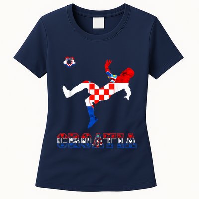 Croatia Croatian Soccer Player Croatian Pride Croatian Flag Womens T-Shirt