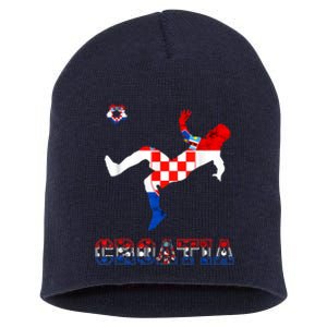 Croatia Croatian Soccer Player Croatian Pride Croatian Flag Short Acrylic Beanie