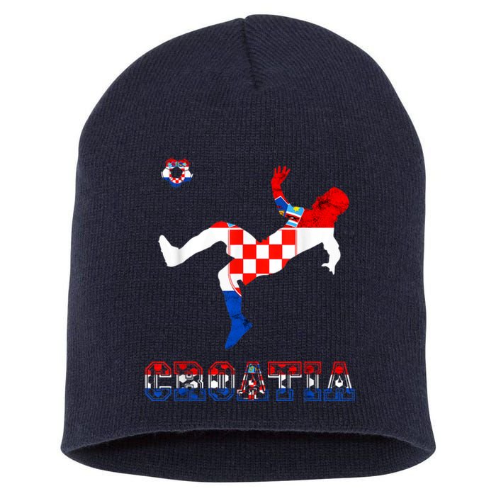 Croatia Croatian Soccer Player Croatian Pride Croatian Flag Short Acrylic Beanie