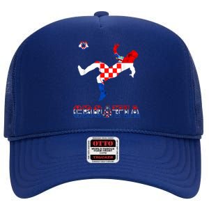 Croatia Croatian Soccer Player Croatian Pride Croatian Flag High Crown Mesh Back Trucker Hat