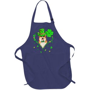 Cute Corgi Saint Patrick's Day Dogs Dad Mom Full-Length Apron With Pockets