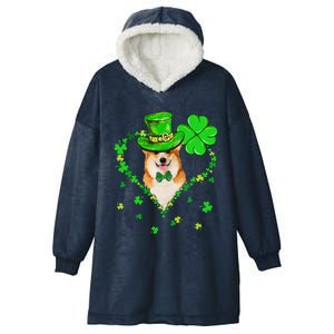 Cute Corgi Saint Patrick's Day Dogs Dad Mom Hooded Wearable Blanket