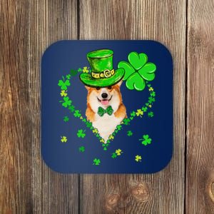 Cute Corgi Saint Patrick's Day Dogs Dad Mom Coaster