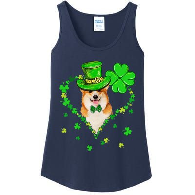 Cute Corgi Saint Patrick's Day Dogs Dad Mom Ladies Essential Tank