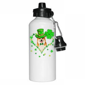 Cute Corgi Saint Patrick's Day Dogs Dad Mom Aluminum Water Bottle