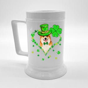 Cute Corgi Saint Patrick's Day Dogs Dad Mom Beer Stein