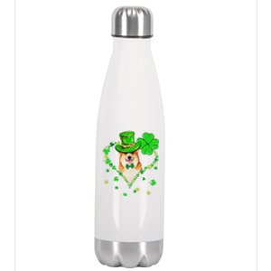 Cute Corgi Saint Patrick's Day Dogs Dad Mom Stainless Steel Insulated Water Bottle