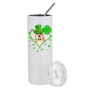 Cute Corgi Saint Patrick's Day Dogs Dad Mom Stainless Steel Tumbler