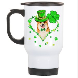 Cute Corgi Saint Patrick's Day Dogs Dad Mom Stainless Steel Travel Mug